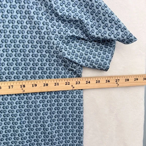 Rhone Polo Shirt Mens XL Blue Geometric Golf Performance Stretch Athletic - Picture 5 of 8